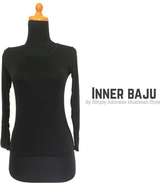 Simplyadorable Inner Baju Muslim Basic by Simply - 5 Sizes (Black)