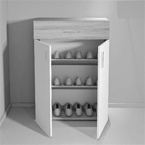 Shoe cabinet, 80 cm, Wood/Black - SC02