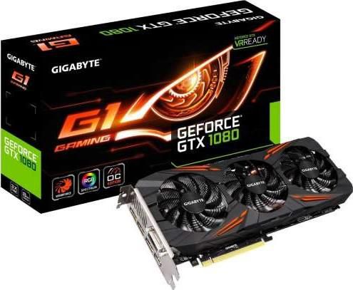 Gigabyte NVIDIA GeForce GTX 1080 G1 Gaming Edition Windforce 3x Fan 8 GB GDDR5X PCI-Express 3 Graphics Card - Black | GV-N1080G1 GAMING-8GD