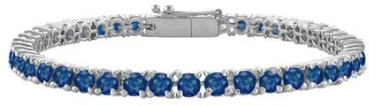 Diffuse Sapphire Tennis Bracelet in 14K White Gold 4.00 Carat Total Gem Weight