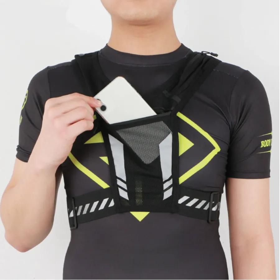 Reflective Running Backpack Universal Lightweight Sport Running Vest Mobile Phone Cards Bag For Jogging Fitness Male Female