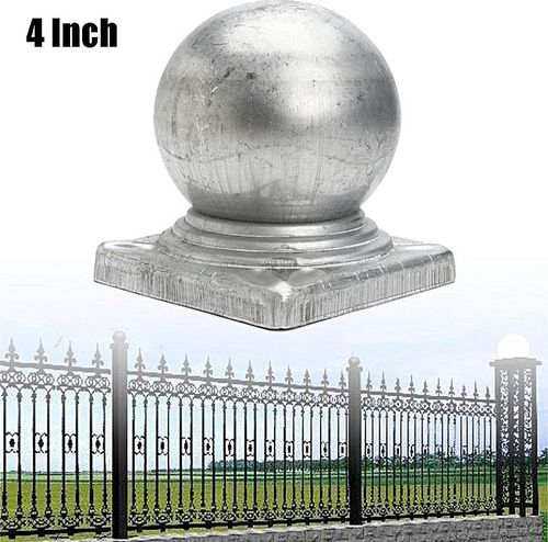 100mm Epoxy Black Metal Round Ball Fence Finial Post Caps For 4" Posts 