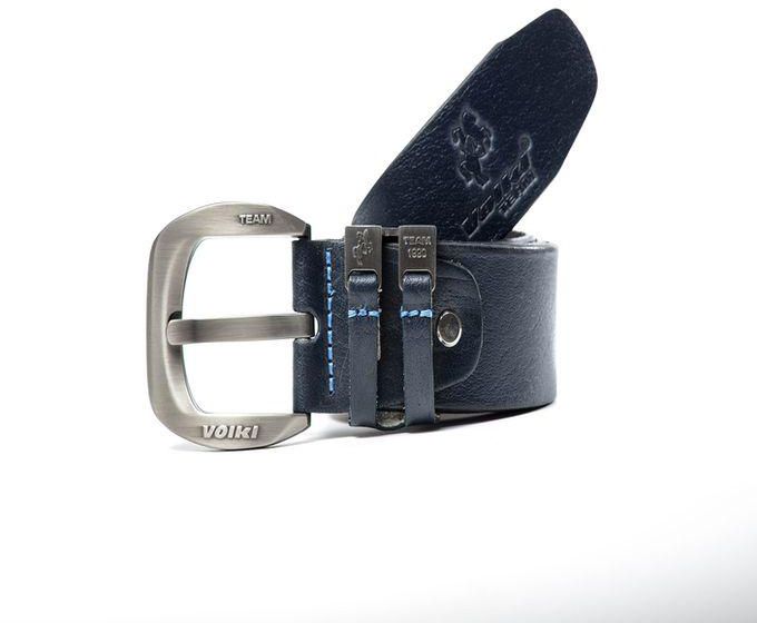 Voiki Team " Voiki 1990" Natural leather belt - Navy Blue