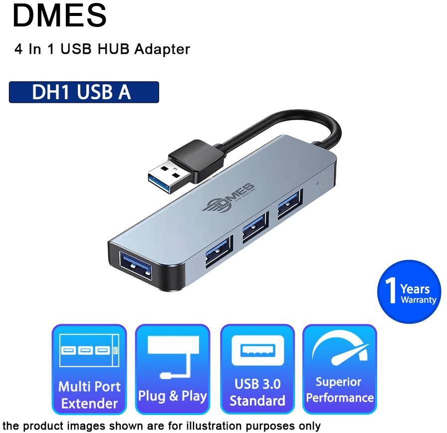 DMES DH1 4 In 1 USB A to USB 3.0 x 4 Hub Adapter