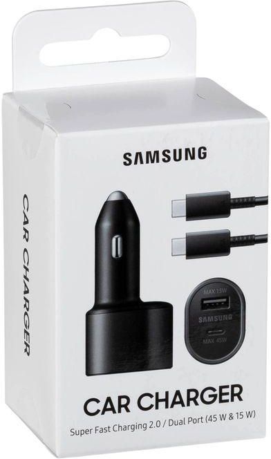 Samsung Galaxy M60 (45W+15W) Dual port superfast car charger With USB Type C Cable