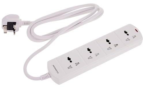 Olsenmark 4-Way Multi-Switch Extension with Universal Socket, 2 Meter Cable Length