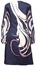 Senori Fashion Dress Midi Length Style Long Sleeved -Blue And White