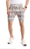 Andora Plus Size Slip On Patterned Shorts - Brown & White