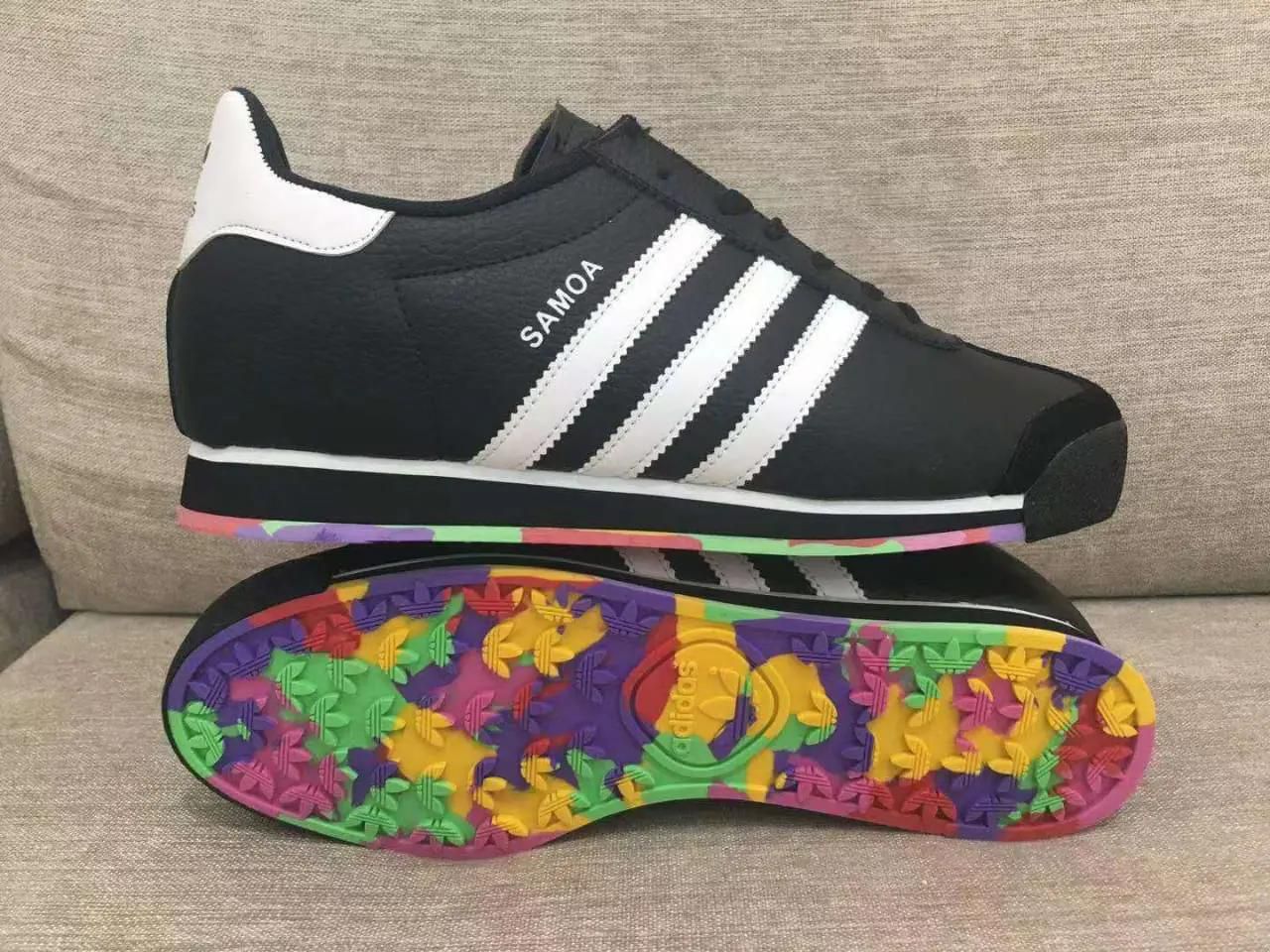 Black White Striped Samoa Adidas Shoes Footware