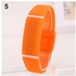 Bluelans Unisex Kids Fashion Pure Color Lovely LED Silicone Sport Casual Digital Wrist Watch-Orange