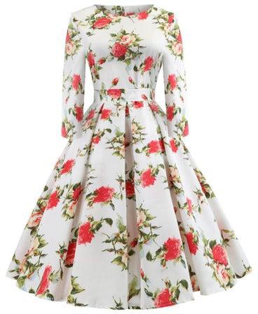 Printed Elegant Midi Dress Multicolour