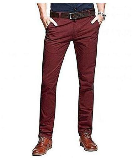 Rsc Fashion Soft Khaki Trouser Casual- Maroon