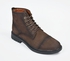 Not Applicable Brown Lace-up Nubuck Leather Half-boot