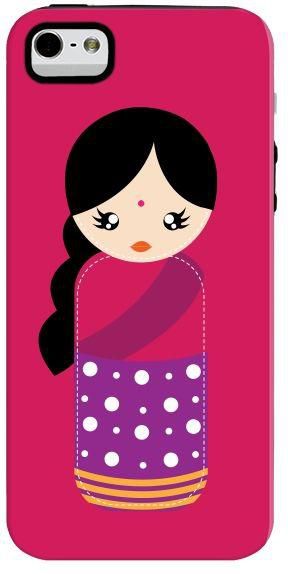 Stylizedd   Dual Layer Tough Case Cover Matte Finish for Apple iPhone SE / 5 / 5S - Indian Doll