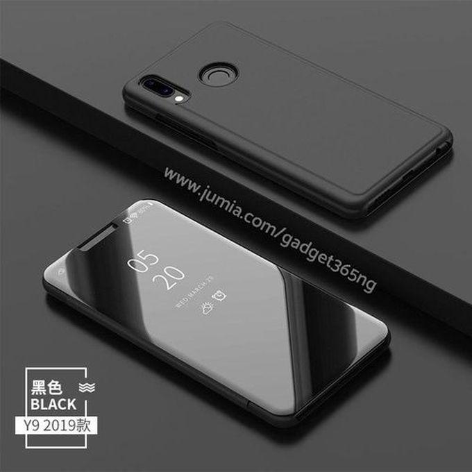 Huawei Y9 Prime 2019 Mirror Leather Case - Black Non-sensor