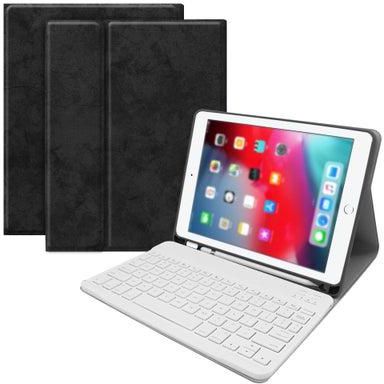 Wireless Bluetooth Keyboard With Case Cover For 2017-18 iPad Air1/2 iPad Pro 9.7/iPad 9.7 - English Black/White