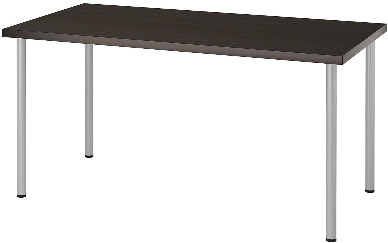 LINNMON / ADILS Table, black-brown, silver-colour, 150x75 cm