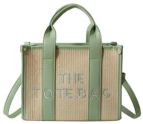 The Tote Bag for Women, Straw Tote Bag with Zipper Woven Beach Bag, Top Handle Straw Handbag, Purses for Travel, The Tote Bag for Women, Mini Personalized Top Handle Crossbody Handbags