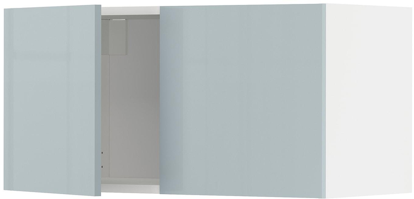 METOD خزانة حائط مع بابين - أبيض/Kallarp رمادي فاتح-أزرق ‎80x40 سم‏