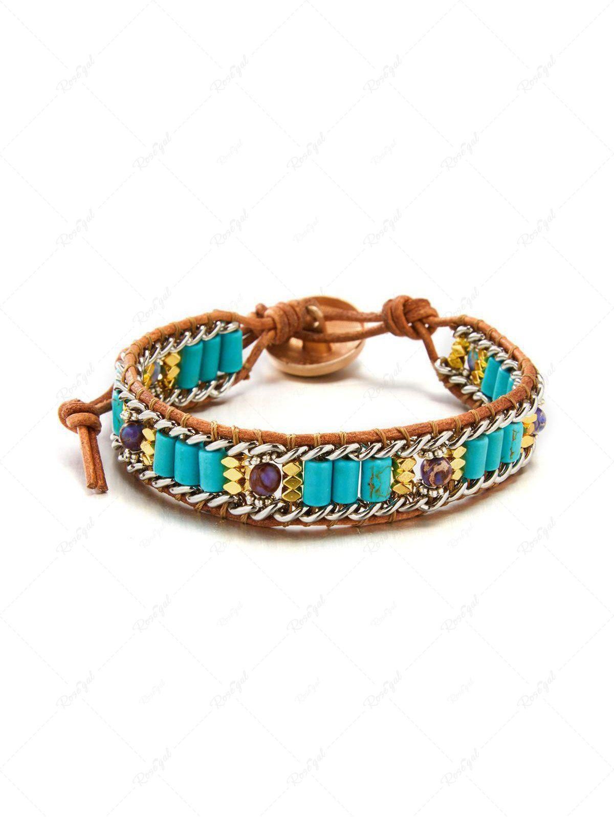 Vintage Bohemian Turquoise Braided Bracelet