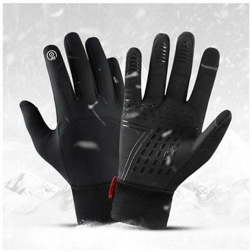 Winter Men Women Cycling Gloves Waterproof Windproof Fleece Lining Touchscreen Anti-Slip Full-Finger Bicycle Skiing Gloves XL 15*4*10cm
