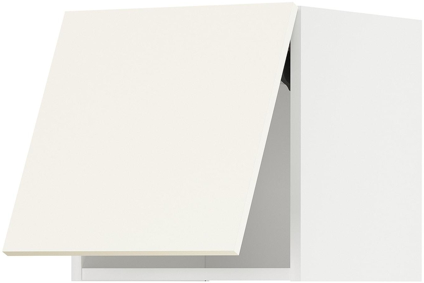 METOD Wall cabinet horizontal w push-open - white/Vallstena white 40x40 cm