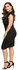 Sunshine Women's V-Neck Cap Sleeve Draped Bodycon Party Sheath Dress Plus Size-Black