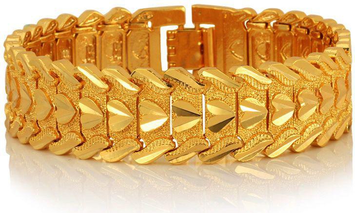 Women's 18K Gold Plated Heart Shape Bracelet, 20cm