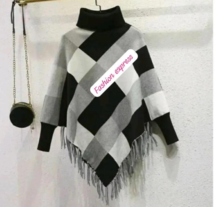 Ladies Warm Poncho Cover Up/ Sweaters