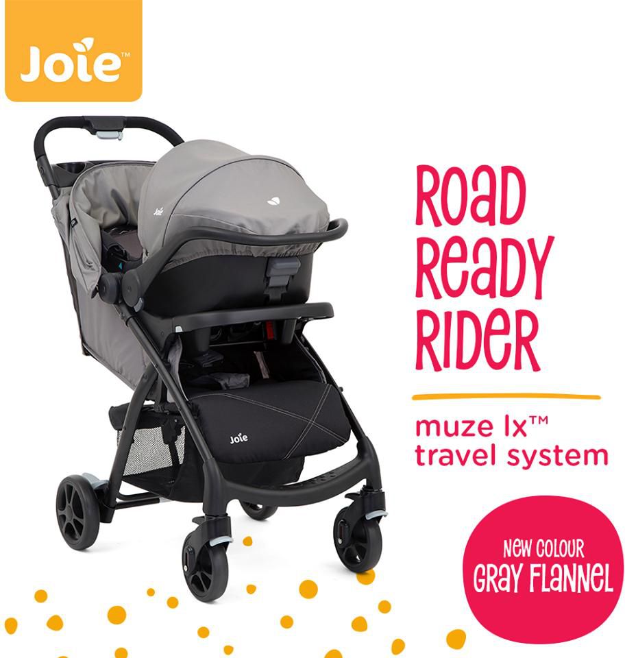 Joie Stroller Muze LX Travel System Flannel (Gray)