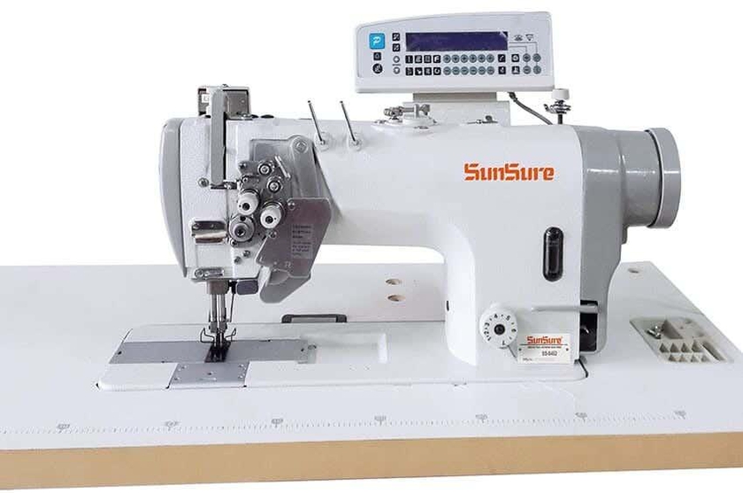 Get Sunsure SS-8752 High Speed Direct Drive Double Needle Sewing Machine with Auto Trimmer ( micro oil) - White with best offers | Raneen.com