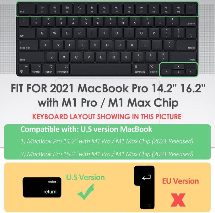WiWU MacBook Pro 14 / MacBook Pro 16 Inch 2021 Release Model A2442 A2485 M1 Pro / M1 Max Chip TPU Laptop Keyboard Cover Protector