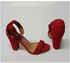 Fashion Red Ladies Chunky Heel
