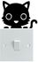Cat Switch Wall Sticker Black 10x10 centimeter  SYW-117