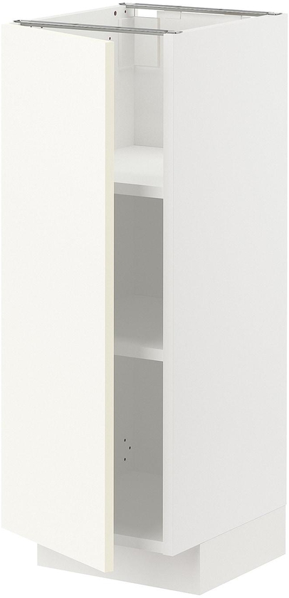 METOD Base cabinet with shelves - white/Vallstena white 30x37 cm