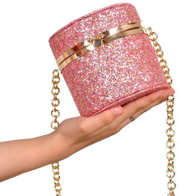 Mini Glitter Crossbody Shiny Handbag & Shoulder Bag - Pink