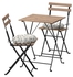 TÄRNÖ Table+2 chairs, outdoor, black-brown stained grey/brown, Stegön beige