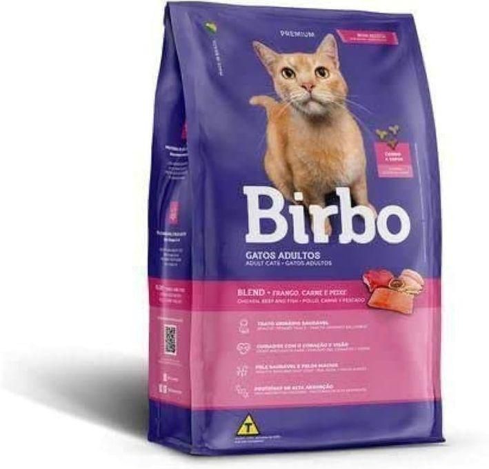 Birbo بيربو دراي فود للقطط البالغة بلحم الدجاج واللحم البقري والسمك 1 كيلو