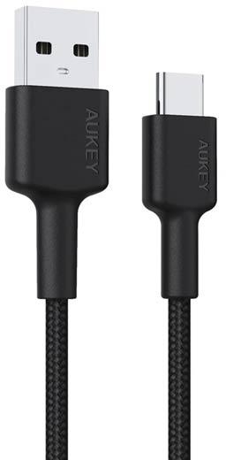 AUKEY ES Braided Nylon Sync & Charge USB-A To USB-C cable 0.9m CD30- Black