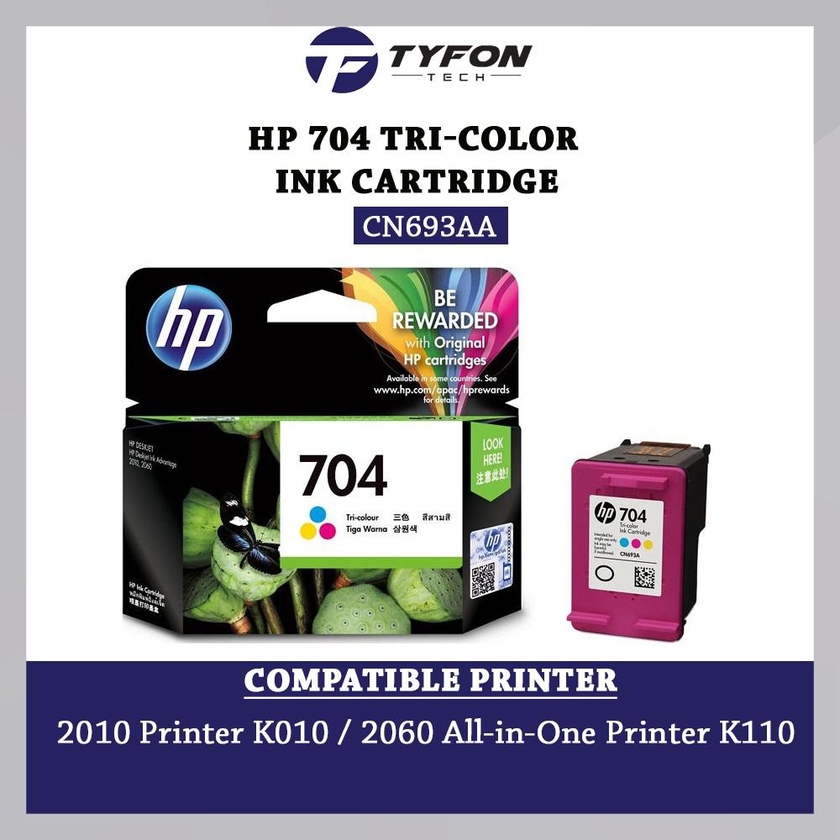 HP 704 Tri-Color Ink Cartridge (CN693AA) for Deskjet 2010 2060 Printer