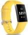For FITBIT Charge 3/4 Metallic Silcon Watch Strap (Yellow)