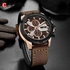 Curren 8308 Men Leather Wristwatch- Brown