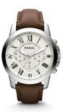Fossil Men's Grant Chronograph Leather Strap Watch FS4735 (Brown)