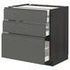 METOD Base cb 3 frnts/2 low/1 md/1 hi drw, black/Lerhyttan black stained, 80x60 cm - IKEA