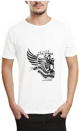 Ibrand H173 Unisex Printed T-Shirt - White, Large