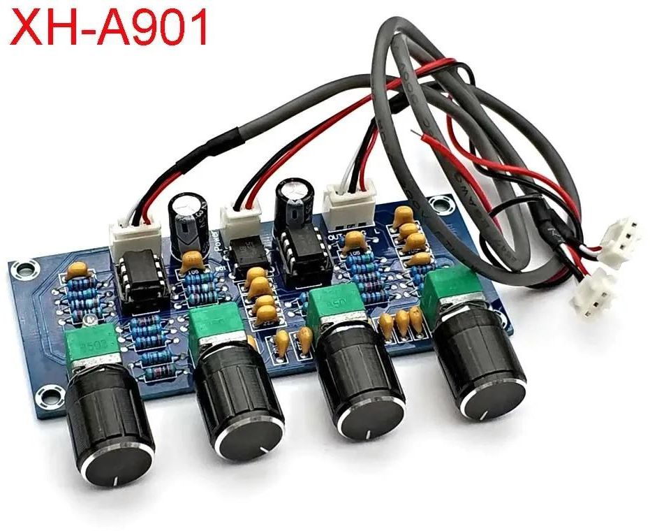 XH-A901 NE5532 Tone Board Preamp Pre-amp with Treble Bass Volume Adjustment Pre-amplifier Tone Controller for Amplifier Board