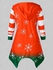 Plus Size Tunic Christmas Snowman Print Hooded T Shirt - 5x