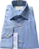 Hawes & Curtis Men's Formal Non Iron Blue & Green Multi Stripe Slim Fit Shirt - Single Cuffs