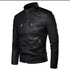 2024 Best Quality Men's PU Leather Jacket Stand Collar Punk ; New Fashion Men's Long Sleeved Casual Leather Jacket