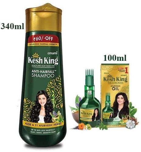 Emami Kesh King Anti Hair Fall Shampoo-340 Ml+Ayurvedic Scalp And Hair Oil-100 Ml